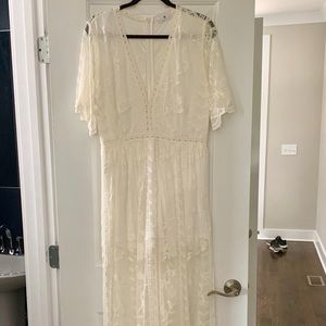 Off White Lace Maxi Dress